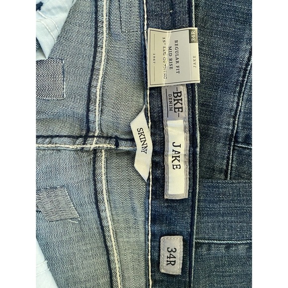 New BKE Mens Jeans 32x33 Comfort Skinny JAKE Mid Wash Blue Premium Stretch Denim - Picture 12 of 14